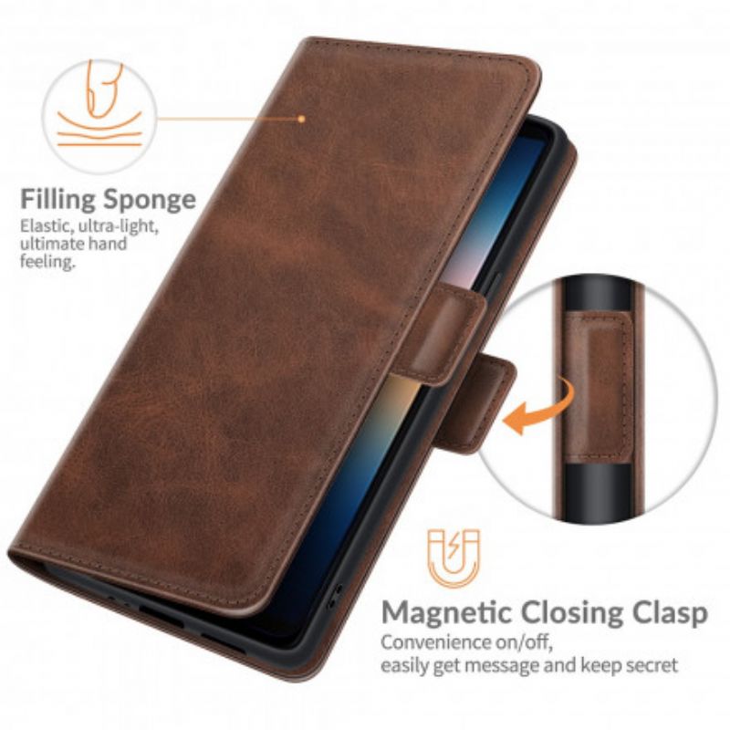 Folio-hoesje Sony Xperia 10 Iii Telefoonhoesje Klassieke Dubbele Klep