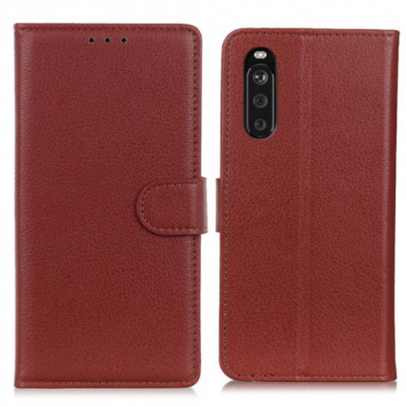 Folio-hoesje Sony Xperia 10 Iii Telefoonhoesje Lychee Kunstleer