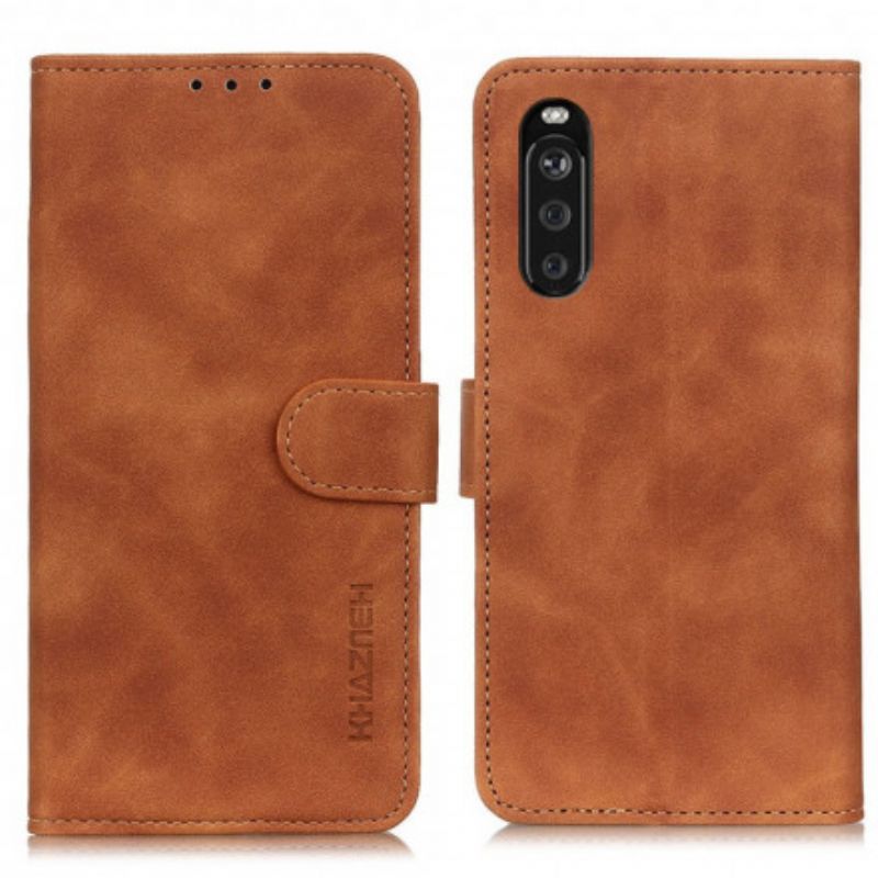 Folio-hoesje Sony Xperia 10 Iii Vintage Khazneh Leereffect