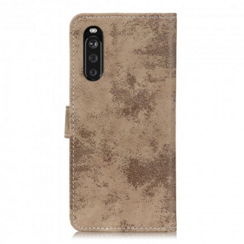 Folio-hoesje Sony Xperia 10 Iii Vintage Leereffect