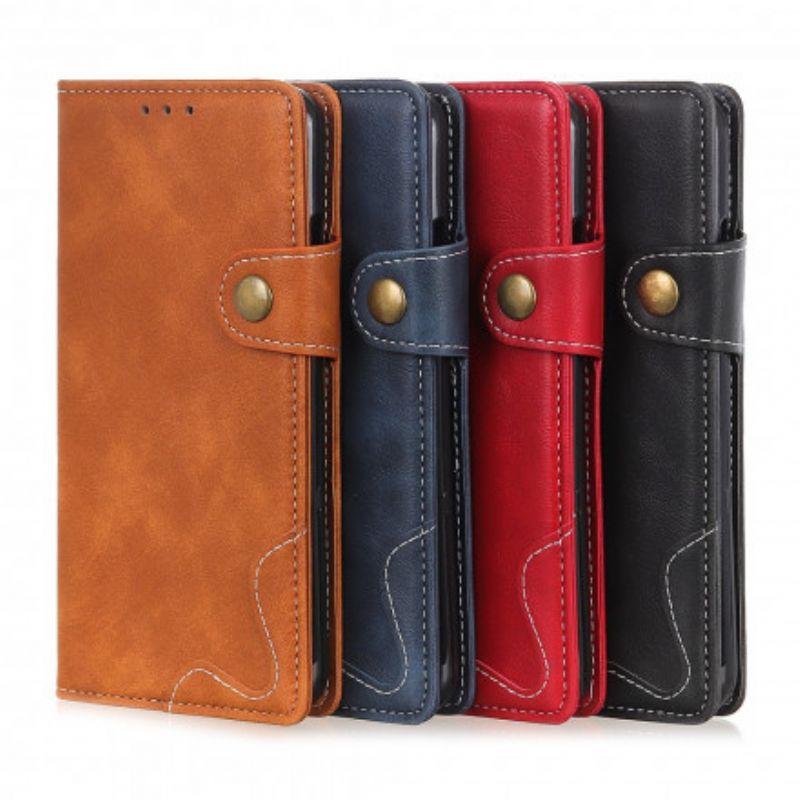 Leren Hoesje Sony Xperia 10 Iii Artistieke Knoop En Naden Bescherming Hoesje