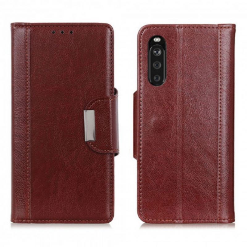 Leren Hoesje Sony Xperia 10 Iii Faux Leather Elegantie Sluiting Bescherming Hoesje