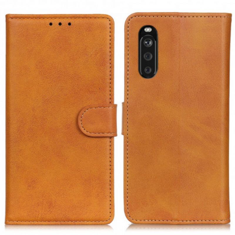 Leren Hoesje Sony Xperia 10 Iii Retro Mat Leereffect