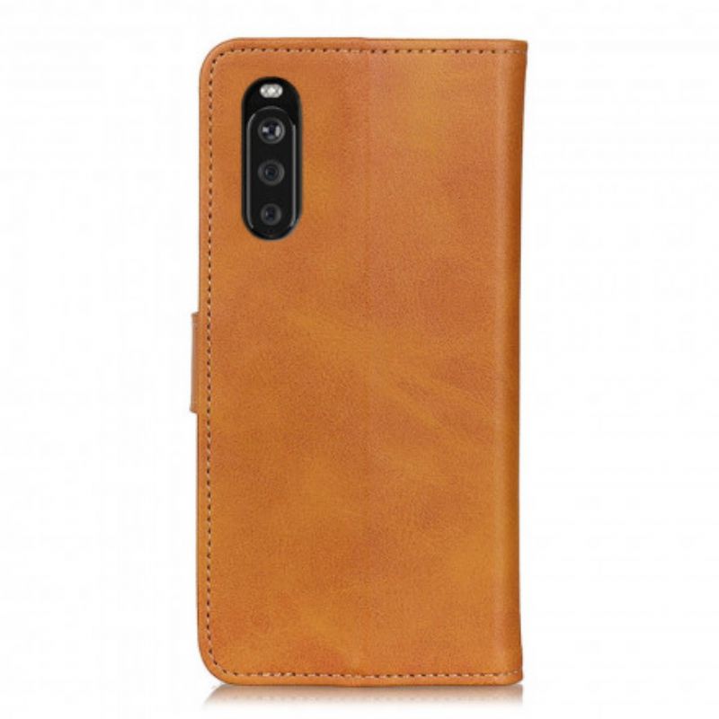 Leren Hoesje Sony Xperia 10 Iii Retro Mat Leereffect