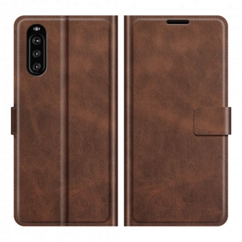 Leren Hoesje Sony Xperia 10 Iii Slank Extreem Leereffect Bescherming Hoesje