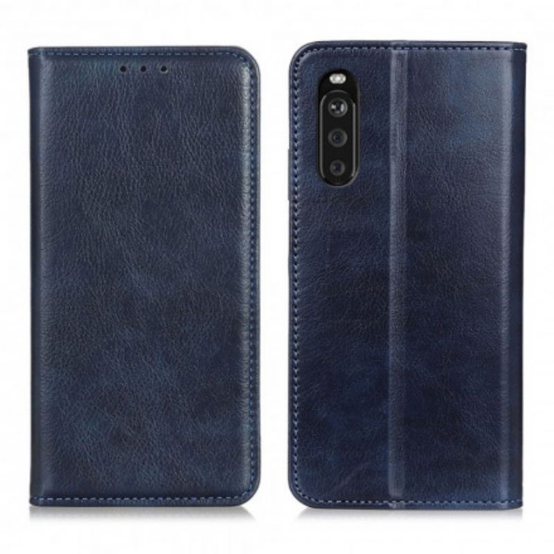 Leren Hoesje Voor Sony Xperia 10 Iii Litchi Premium Kunstleer