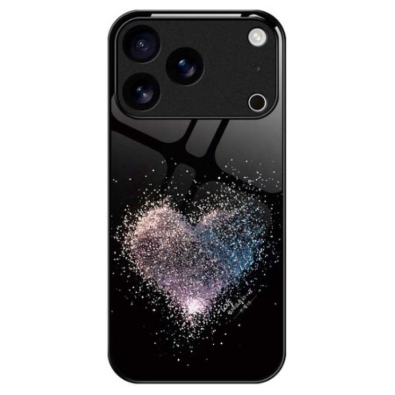 Case Hoesje iPhone 17 Pro Max Telefoonhoesje Hartvormig Gehard Glas