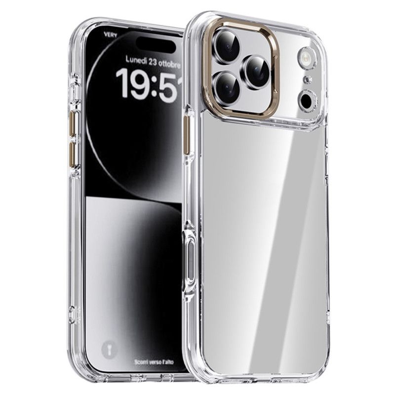 Case Hoesje iPhone 17 Pro Max Telefoonhoesje Ipaky Transparant Metalen Lensframe