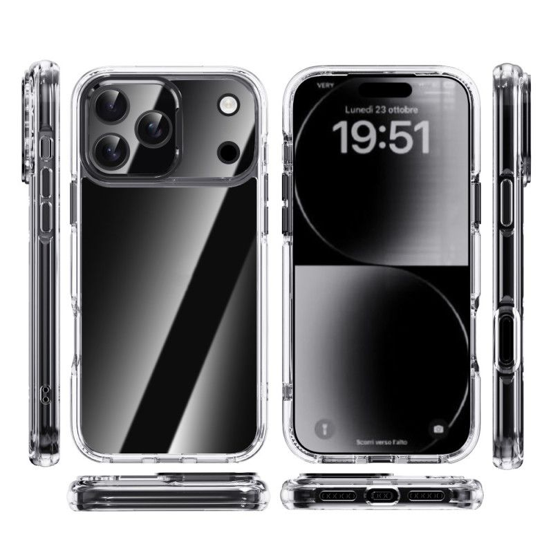 Case Hoesje iPhone 17 Pro Max Telefoonhoesje Ipaky Transparant Metalen Lensframe