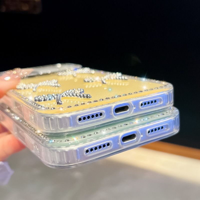 Case Hoesje iPhone 17 Pro Max Telefoonhoesje Vlinder- En Glitterdecoratie