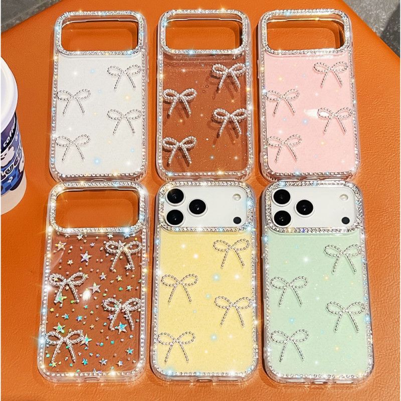 Case Hoesje iPhone 17 Pro Max Telefoonhoesje Vlinder- En Glitterdecoratie