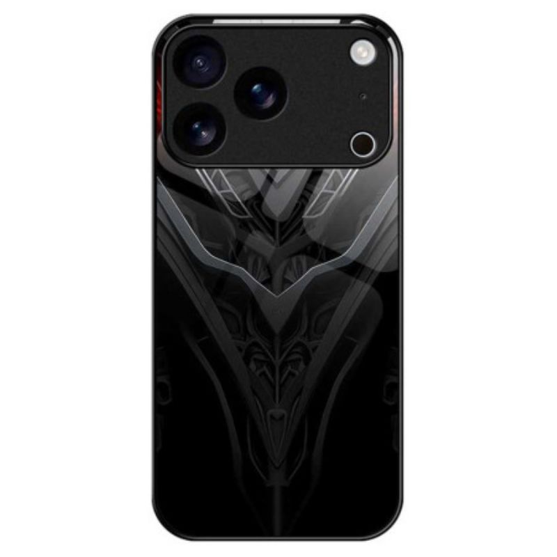 Cover Hoesje iPhone 17 Pro Max Telefoonhoesje Design Van Gehard Glas Zwart