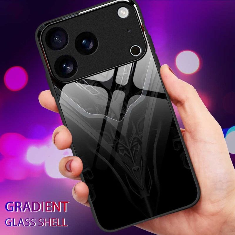 Cover Hoesje iPhone 17 Pro Max Telefoonhoesje Design Van Gehard Glas Zwart