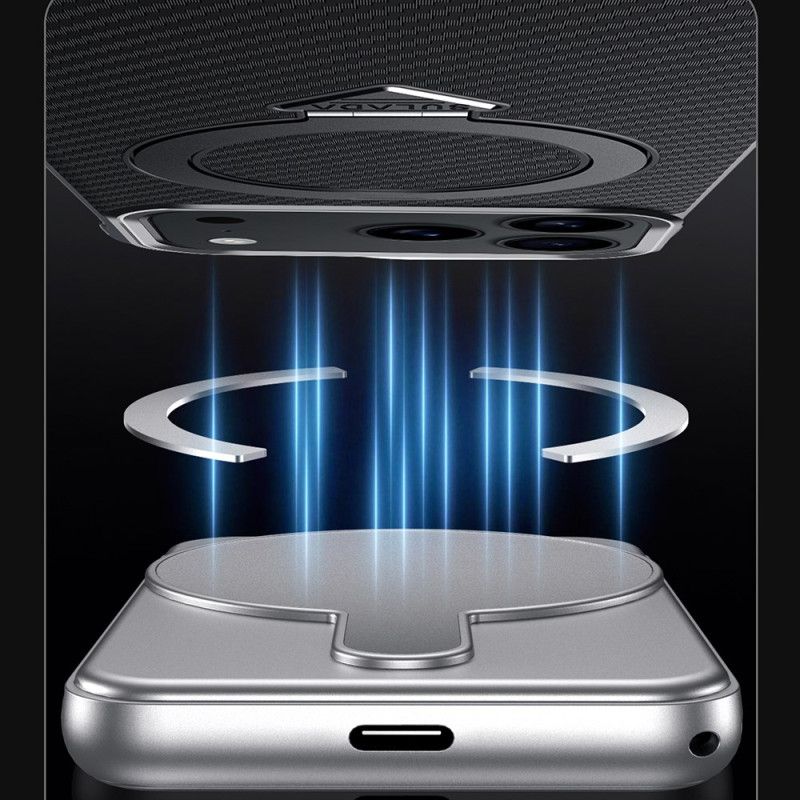 Cover Hoesje iPhone 17 Pro Max Telefoonhoesje Magsafe Carbon Fiber Ring Mount