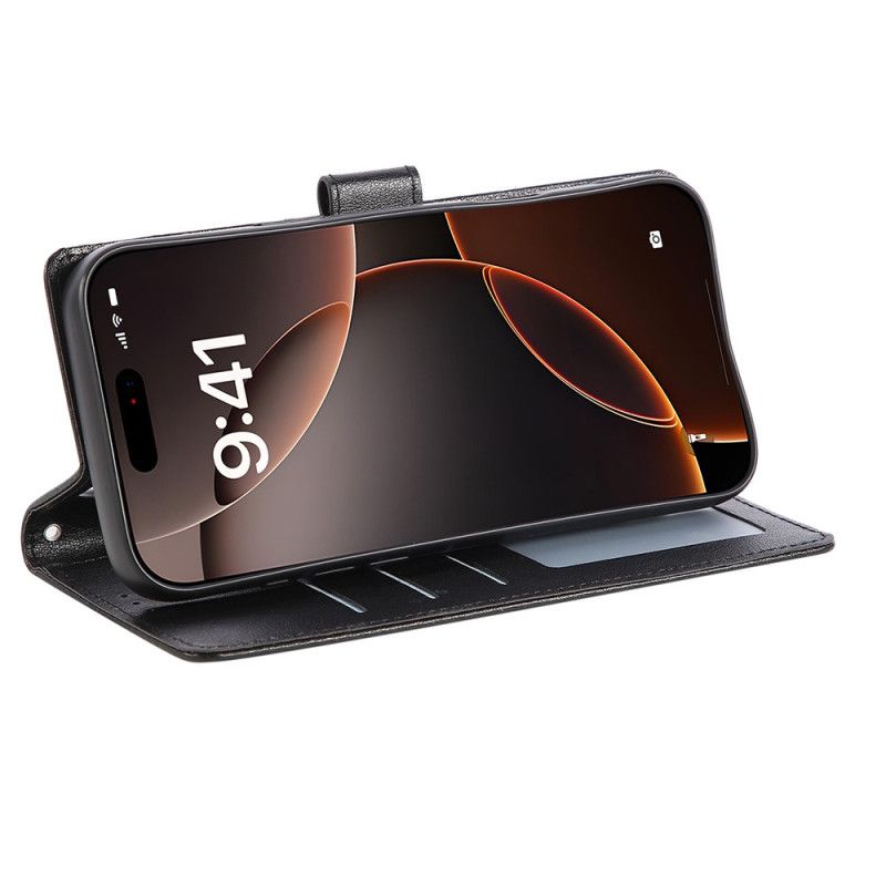 Flip Case Leren iPhone 17 Pro Max Eenvoudig En Effen