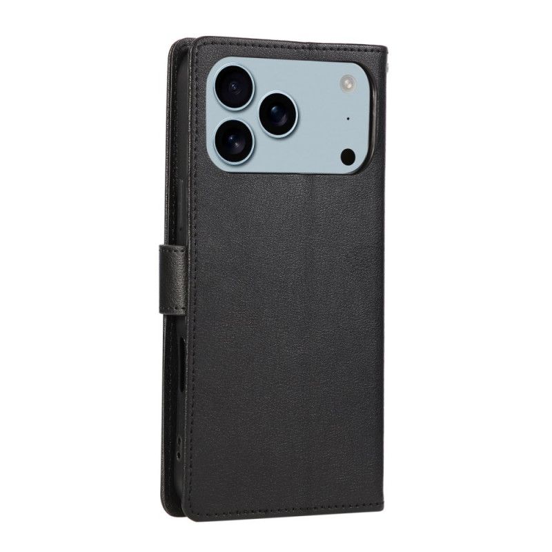 Flip Case Leren iPhone 17 Pro Max Eenvoudig En Effen