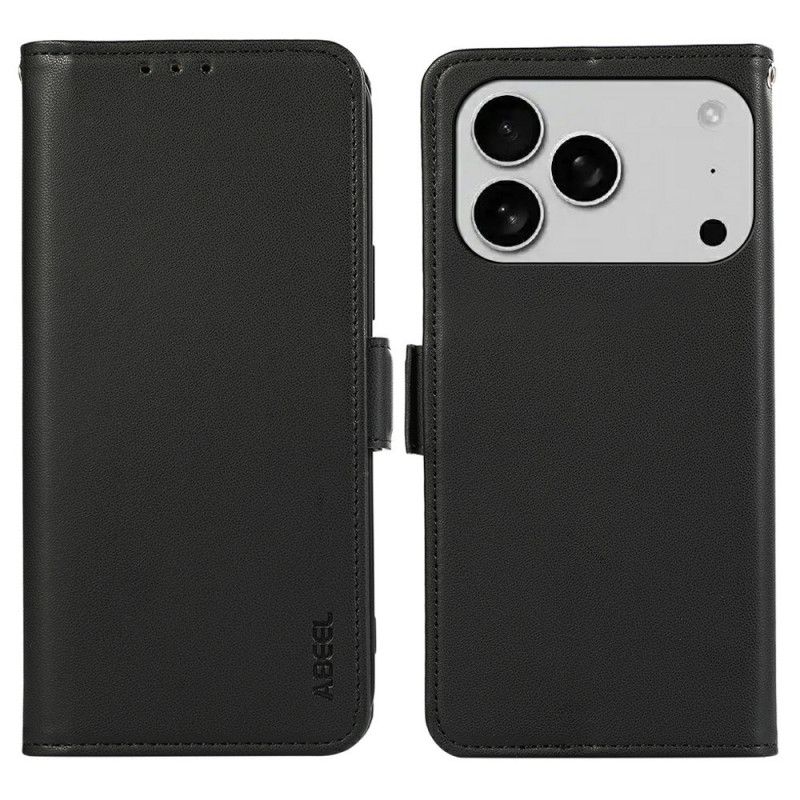 Flip Case Leren iPhone 17 Pro Max Rfid-bescherming Abeel