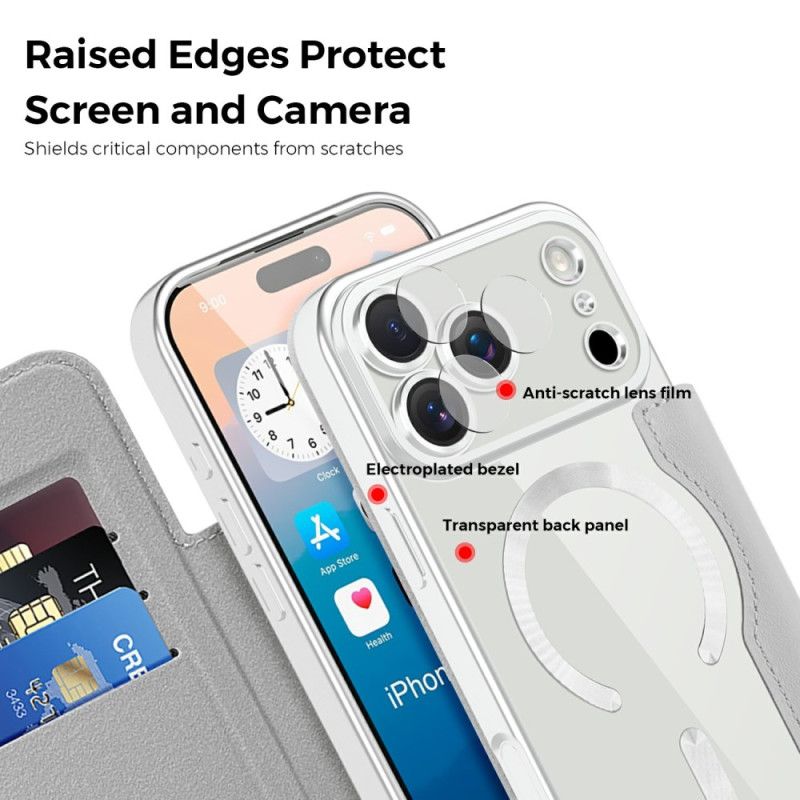 Folio-hoesje iPhone 17 Pro Max Magsafe-compatibel Gewatteerd Bescherming Hoesje