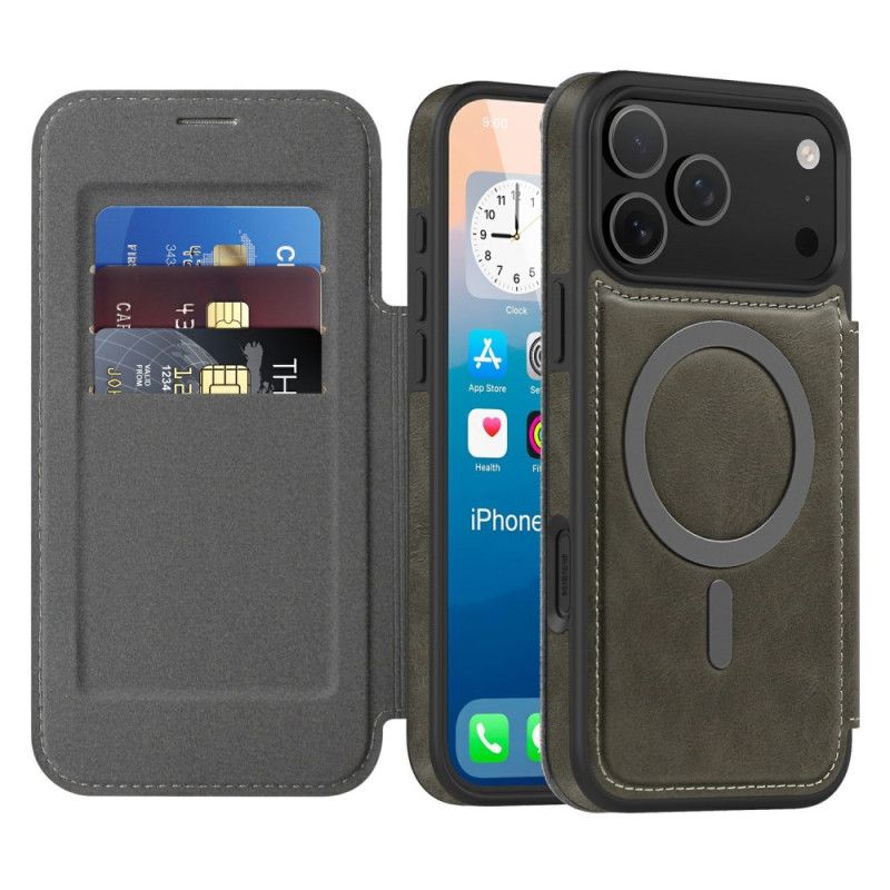 Folio-hoesje iPhone 17 Pro Max Magsafe-compatibel Met Rfid-kaarthouder