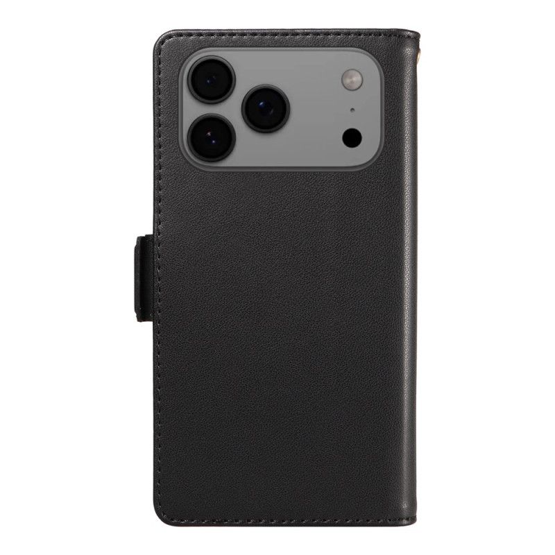 Folio-hoesje iPhone 17 Pro Max Telefoonhoesje Sleutelkoord Voor Meerdere Pasjes