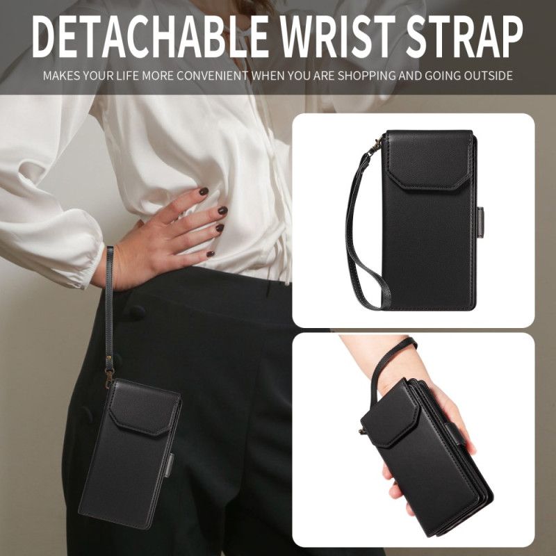 Folio-hoesje iPhone 17 Pro Max Telefoonhoesje Sleutelkoord Voor Meerdere Pasjes