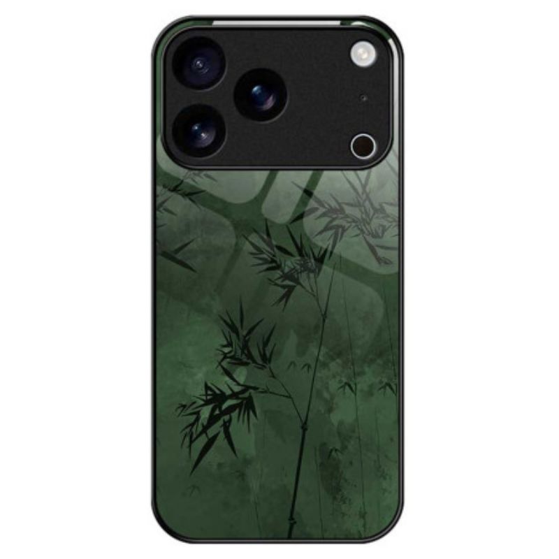 Hoesje iPhone 17 Pro Max Gehard Glas Met Bloemenprint