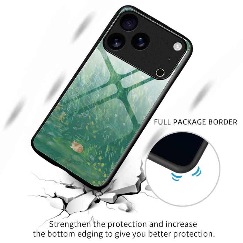 Hoesje iPhone 17 Pro Max Gehard Glas Met Kattenmotief Bescherming Hoesje