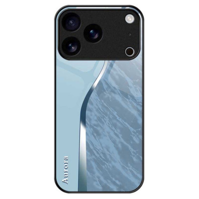 Hoesje iPhone 17 Pro Max Lichtblauw Gehard Glas Met Design