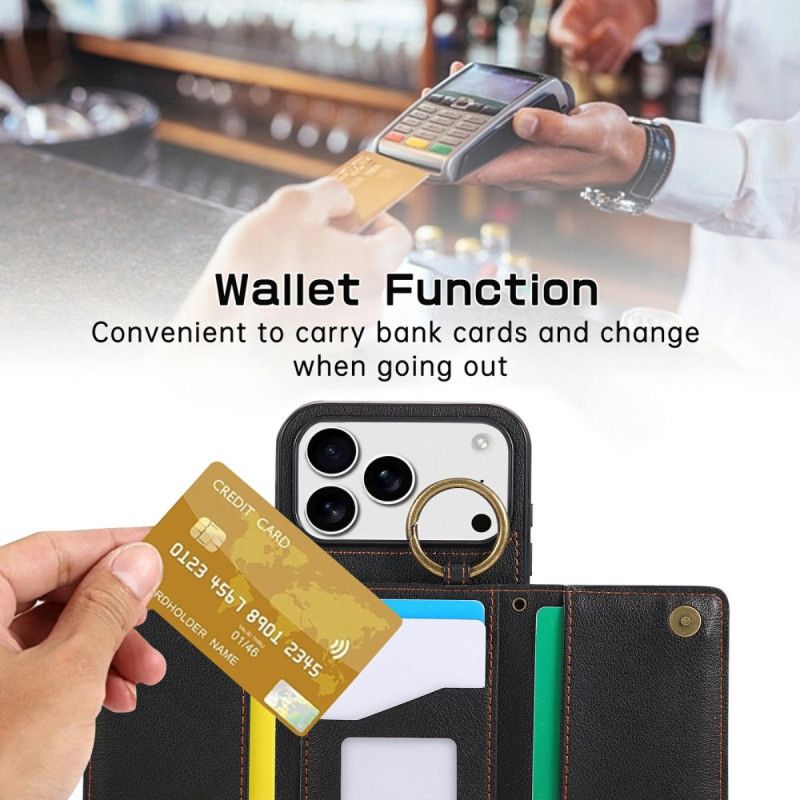 Hoesje iPhone 17 Pro Max Portemonnee En Schouderriem