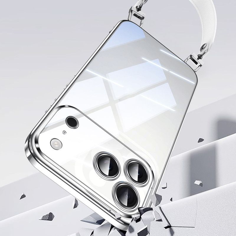 Hoesje iPhone 17 Pro Max Transparant Met Draagkoord Bescherming Hoesje