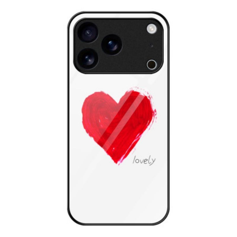 Hoesje Voor iPhone 17 Pro Max Gehard Glas Met Rood Hart