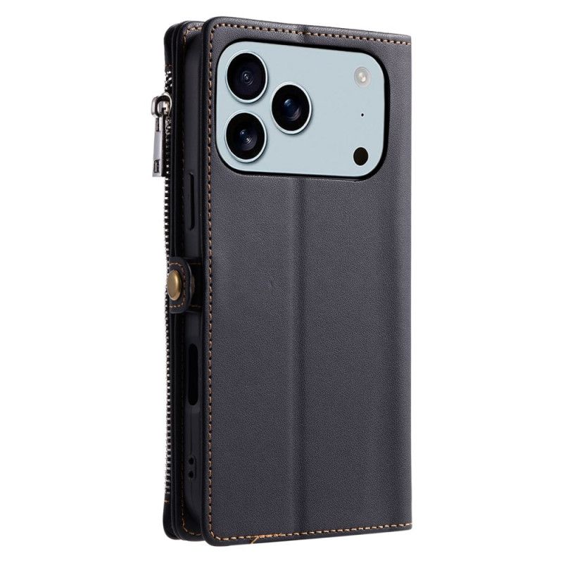 Leren Hoesje Voor iPhone 17 Pro Max Retro Premium