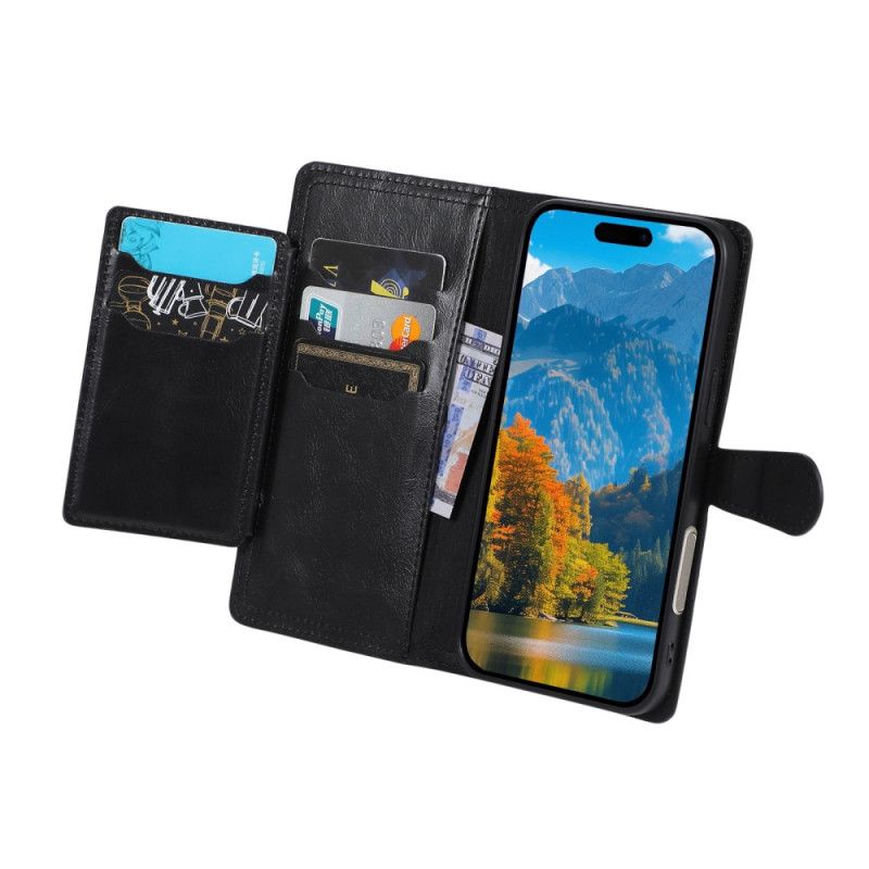 Leren Hoesje Voor iPhone 17 Pro Max Vak Met Rits