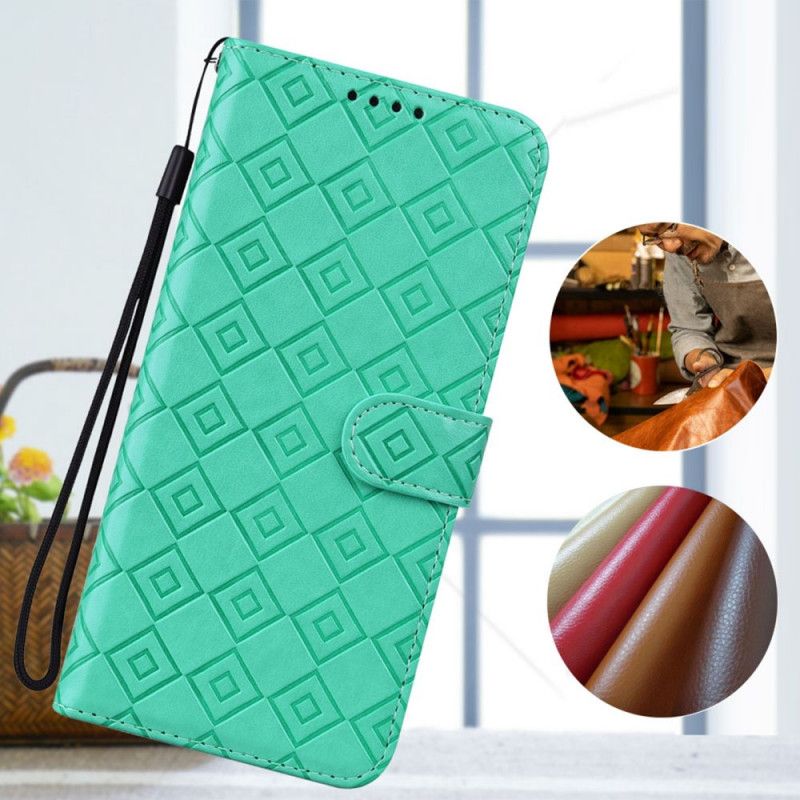 Bescherming Hoesje Realme 8i Kunstleer Tegelpatroon