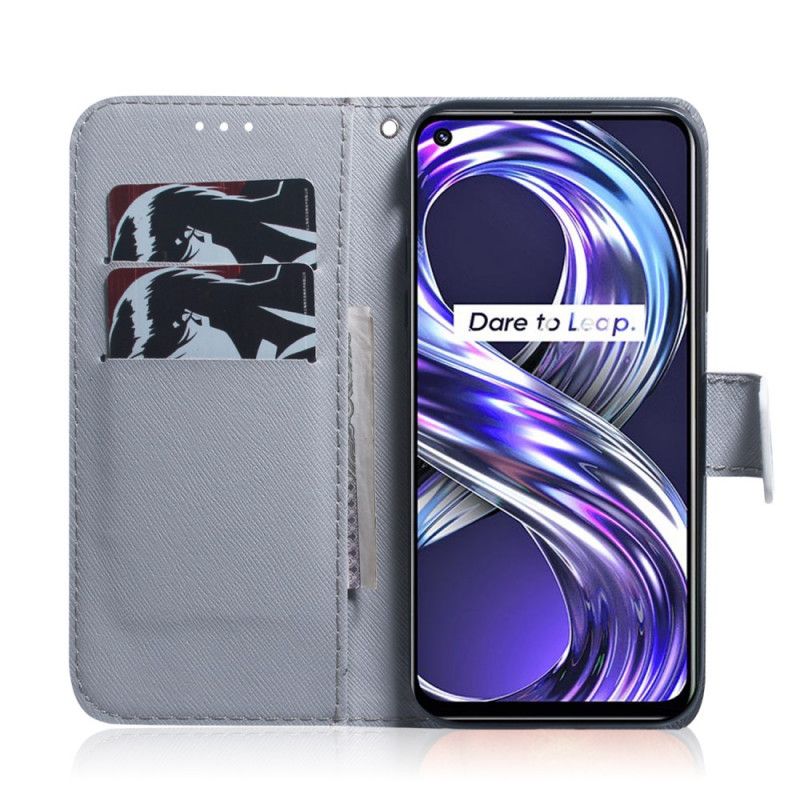 Flip Case Leren Realme 8i Dromende Leeuw