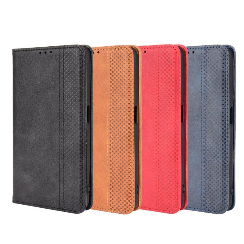 Folio-hoesje Realme 8i Telefoonhoesje Gestileerd Vintage Leereffect
