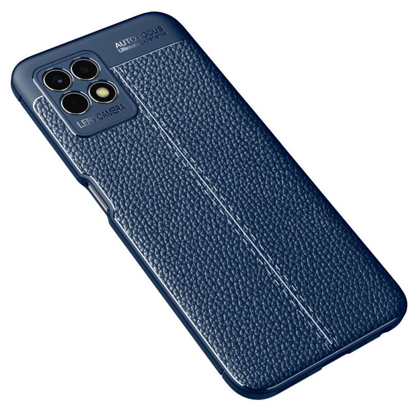 Hoesje Realme 8i Dubbellijns Litchi-leereffect