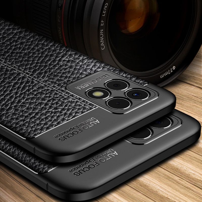 Hoesje Realme 8i Dubbellijns Litchi-leereffect