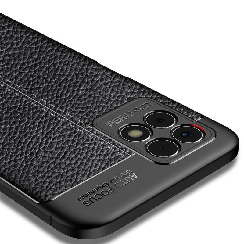 Hoesje Realme 8i Dubbellijns Litchi-leereffect