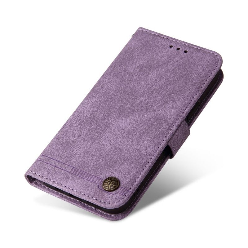 Leren Hoesje Realme 8i Imitatie Lederen Klinknagel En Riem