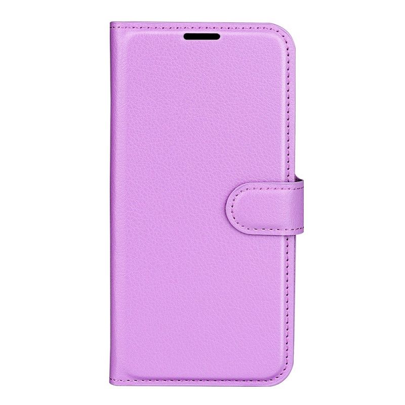 Leren Hoesje Realme 8i Klassiek Litchi Kunstleer Bescherming Hoesje