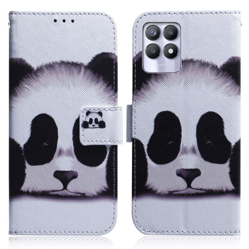 Leren Hoesje Realme 8i Panda Gezicht