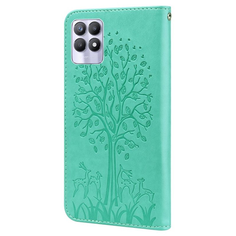 Leren Hoesje Voor Realme 8i Boom En Hert