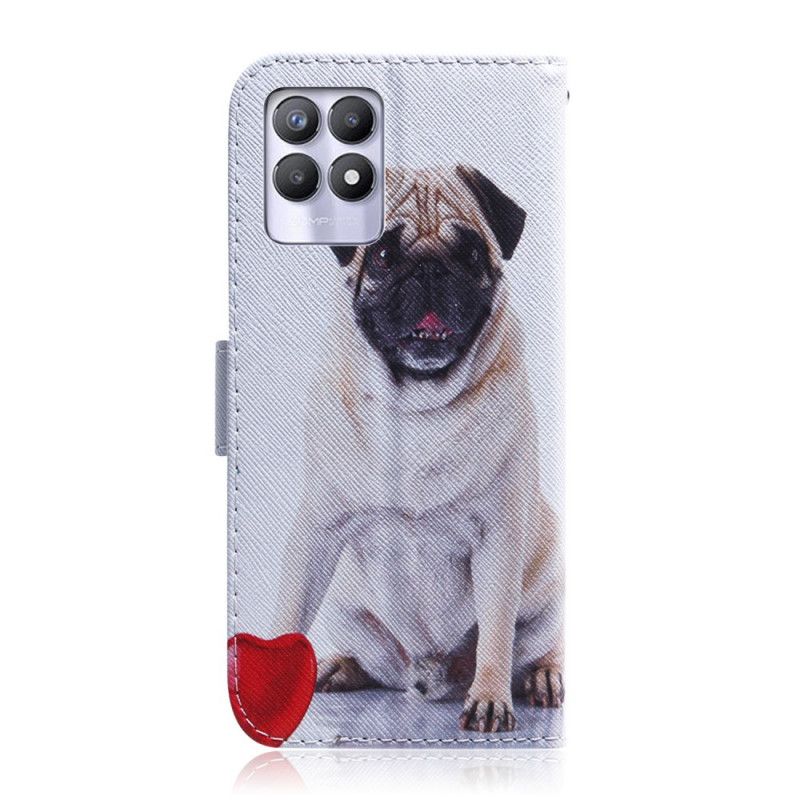 Leren Hoesje Voor Realme 8i Mopshond