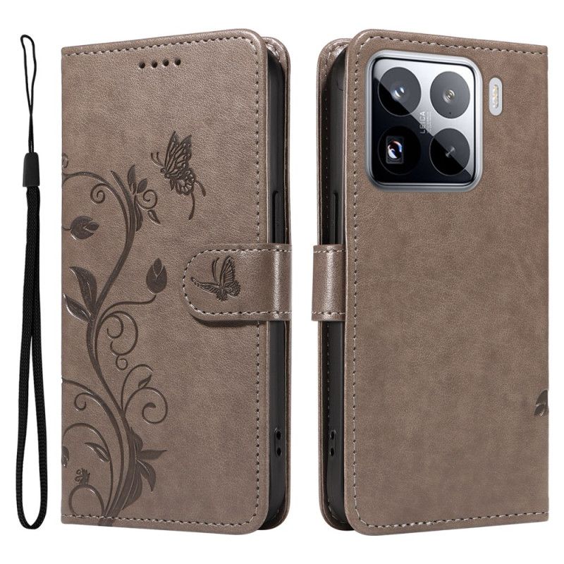Bescherming Hoesje Xiaomi 15 Pro Bloemen- En Vlinderpatroon
