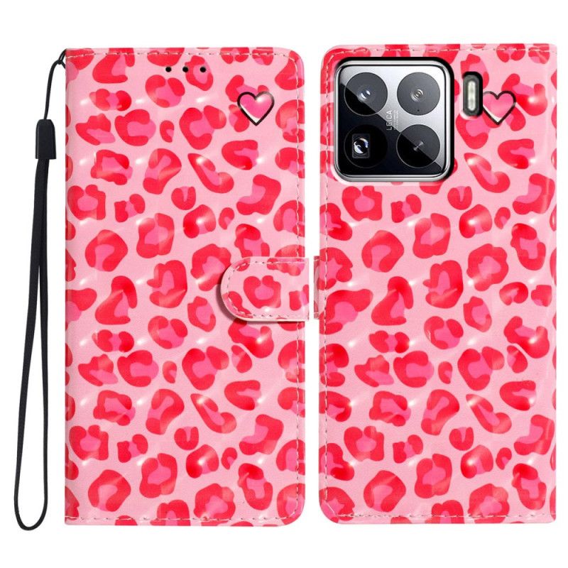 Folio-hoesje Xiaomi 15 Pro 3d Roze Luipaard Patroon