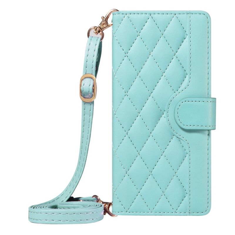 Folio-hoesje Xiaomi 15 Pro Gewatteerd Met Bandje En Schouderband