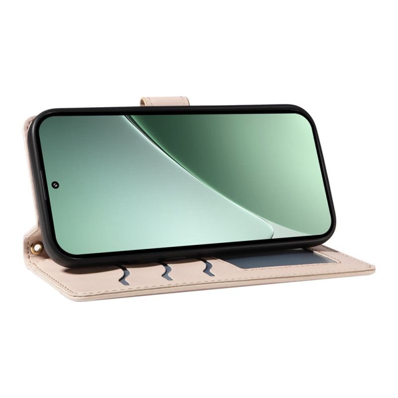 Folio-hoesje Xiaomi 15 Pro Gewatteerd Met Bandje En Schouderband