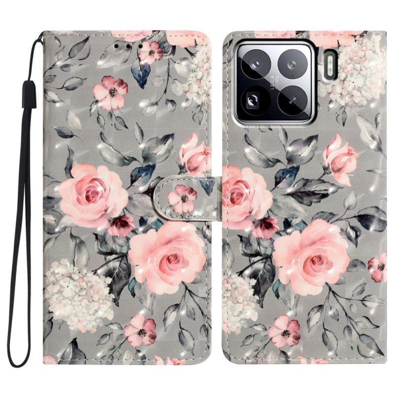 Folio-hoesje Xiaomi 15 Pro Telefoonhoesje 3d Bloemen Patroon