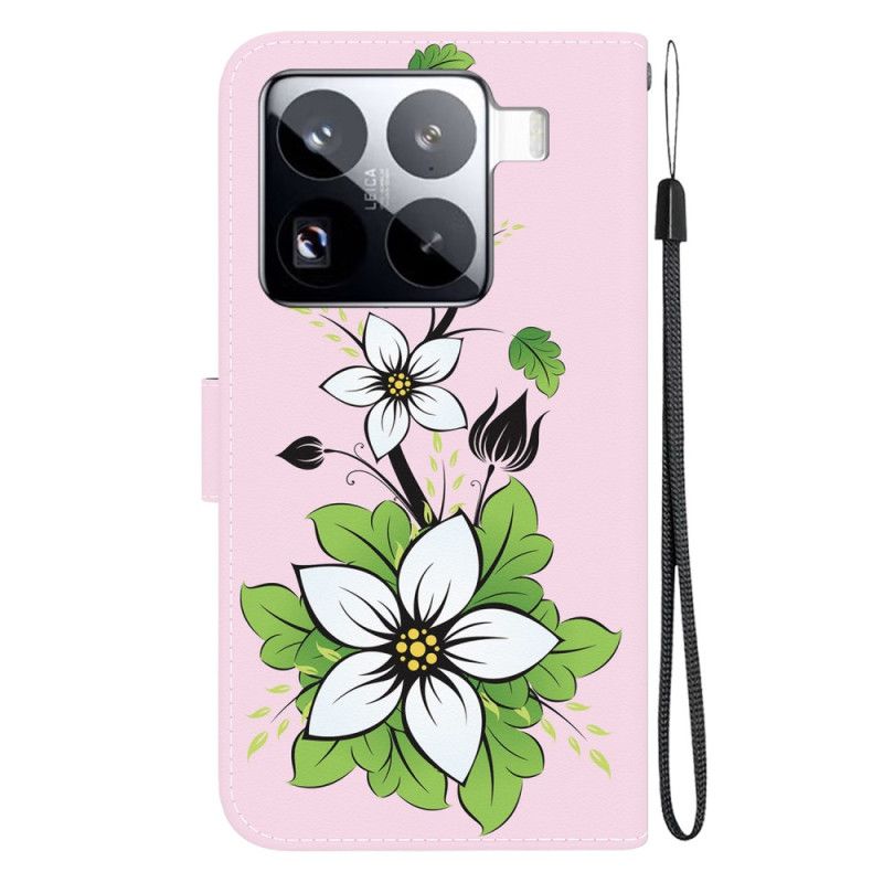 Folio-hoesje Xiaomi 15 Pro Telefoonhoesje 3d Lelie Patroon